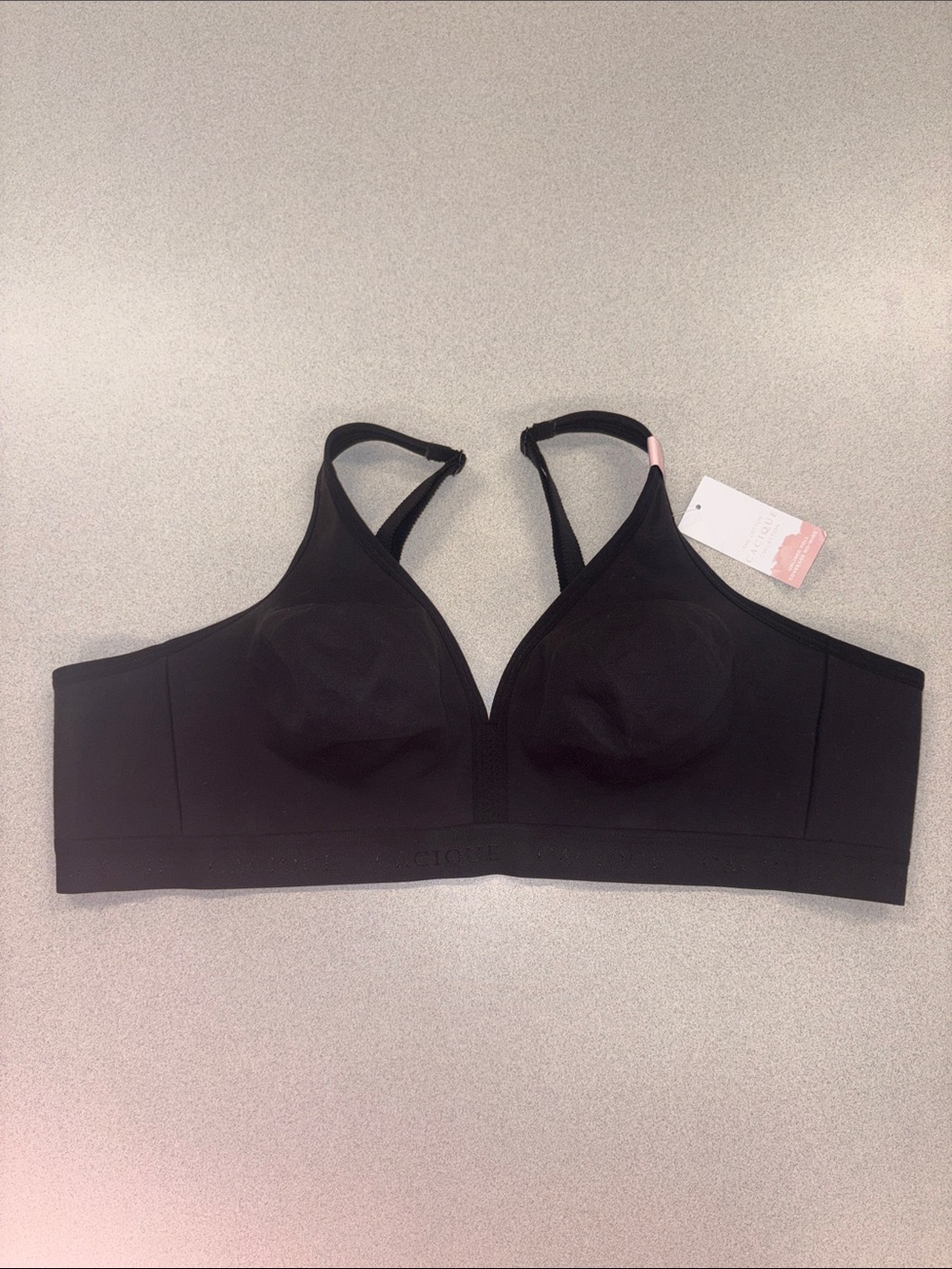 NWT Cacique Black Unlined Full Coverage No-Wire Bra Plus Size 48B